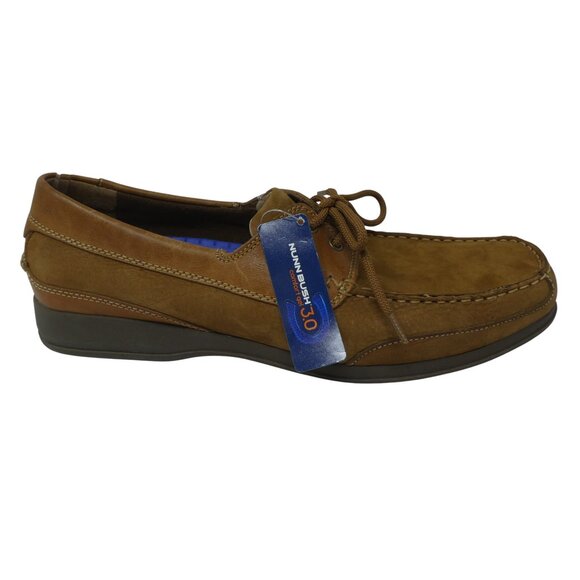 Nunn Bush Brown Leather Comfort Gel Boat Shoes Loafers Mens 10.5 Wide NWT - Picture 2 of 14
